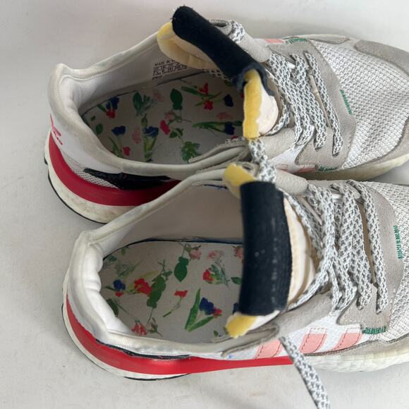 Adidas Nite Jogger Sneakers Women's 7.5 White Gray Lace Up Running Shoes EG9232 - Picture 9 of 10